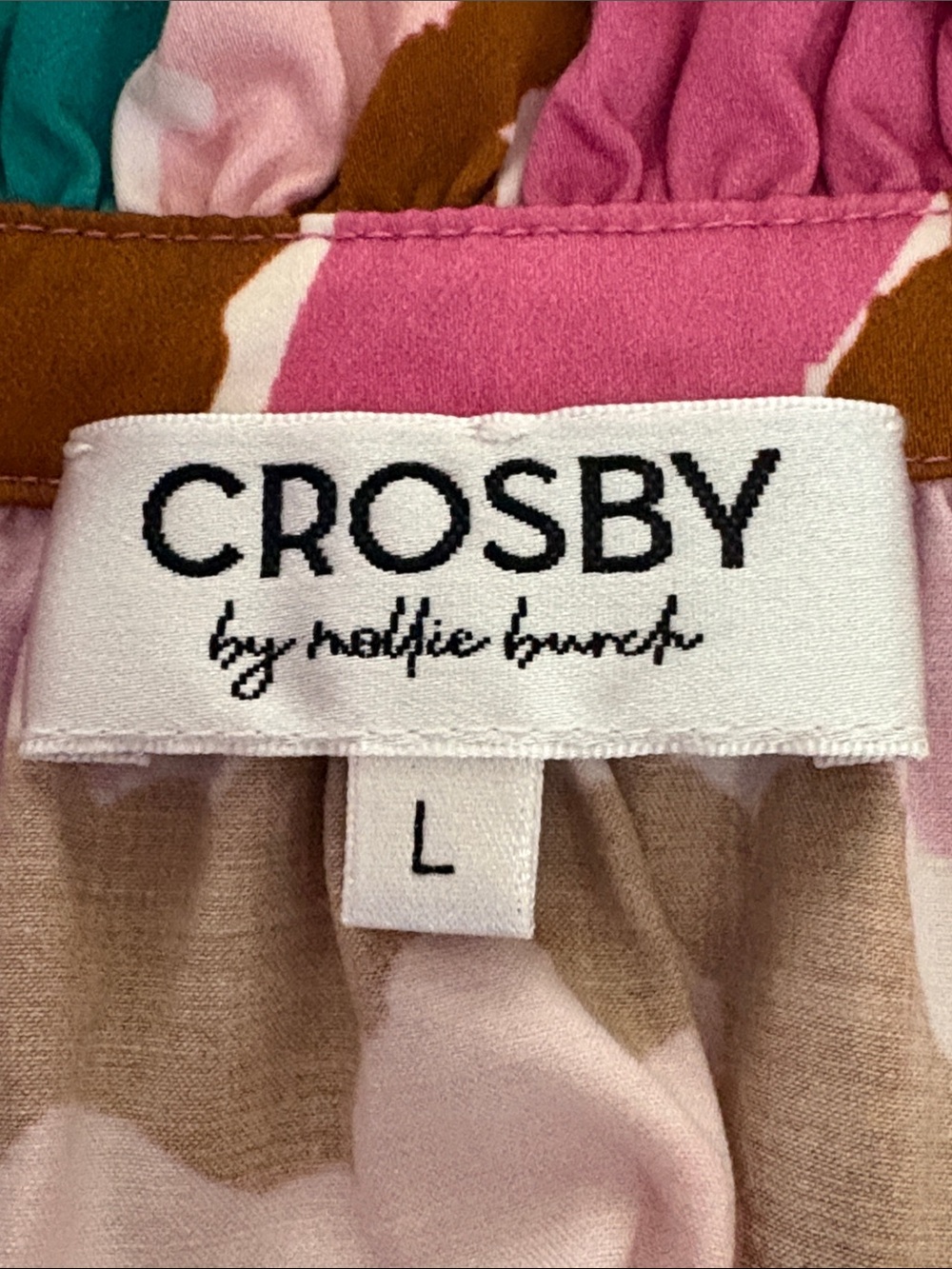 Crosby by Mollie Burch Ines Abstract Floral Blouse Pink Size Large - Picture 6 of 8